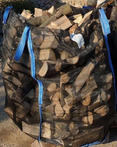 Woodbag Holz Big Bag Netzgewebe mit Sternboden 100x100x100/120/140/160cm für Brennholz (ohne Inhalt) (15, 100 x 100 x 140 cm) von BigLe