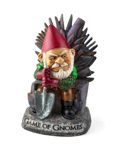 Big Mouth Inc. Gartenzwerg Game of Gnomes - Lustiger Gartenzwerg, handbemalt, wetterfest, Keramik, Rasenzwerg, tolles Geschenk, 24 cm hoch von BigMouth Inc