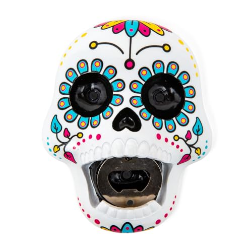 BigMouth Inc. Sugar Skull Flaschenöffner – lustige Wandmontage, lustiges Zubehör für Zuhause, Bar – eine tolle Geschenkidee, schwarz von BigMouth Inc