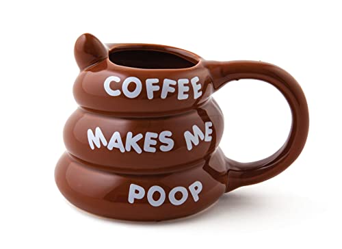 BigMouth Coffee Makes Me Poop Tasse, Braune Keramik, 1 Count (Pack of 1) von BigMouth