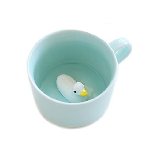 BigNoseDeer Kaffee-Milch-Tee-Keramik-Becher - 3D Tier-Morgen-Schale beste Geschenk Für Morgengetränk und Hochzeiten, Geburtstage, Vatertag (Ente) von BigNoseDeer