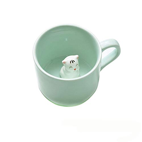 Kaffee-Milch-Tee-Keramik-Becher - 3D Tier-Morgen-Schale beste Geschenk Für Morgengetränk und Hochzeiten, Geburtstage, Vatertag BigNoseDeer (Katze) von BigNoseDeer