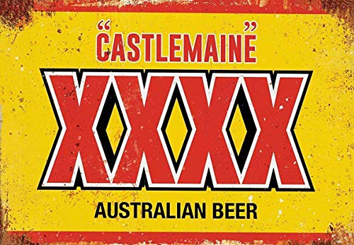 BigOtters Castlemaine XXXX Australian Beer Vintage Blechschild Metallschild Wandkunst Vintage Metall-Blechschild 20,3 x 30,5 cm von BigOtters