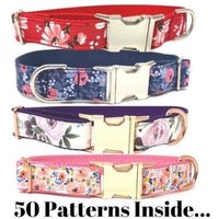 Hundehalsband Mädchen, Personalisiert, Mit Gravur, Personalisiertes Hundehalsband, Designer Florales von BigPupPetFashion