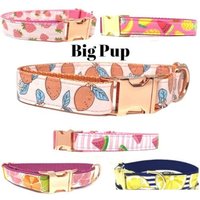 Pfirsich, Zitrone, Obst, Individuell, Hundehalsband, Mädchen, Rose Gold, Personalisieren, Gravieren, Niedlich, Designer, Welpe, Katze, Haustier von BigPupPetFashion