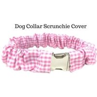 Rosa Gingham Hundehalsband Scrunchie Hülle Für Mädchen Haustiere, Alternative Zu Hundehalstuch, Süßes Rosa Halsband Cover Hund, Katze von BigPupPetFashion
