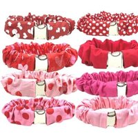 Valentinstag Hundehalsband Cover Scrunchie, Urlaub Haustier Halsband Niedlich, Mädchen, Rot, Rosa, Herzen, Zubehör, Schleife von BigPupPetFashion