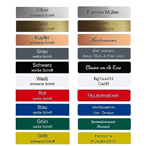 2 Stk Klingelschild Selbstklebend - MADE IN GERMANY -Briefkastenschild-Namensschild-Türschild-mit-Gravur-wetterfest 2 Stk Klingelschild Selbstklebend - MADE IN GERMANY -Briefkastenschild-Namensschild-Türschild-mit-Gravur-wetterfest von BigTrend24