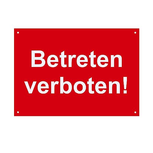 Hinweis Schild Betreten Verboten Warnschild aus Kunststoff - Graviertes Schild in verschiedenen Größen (Rot) von BigTrend24