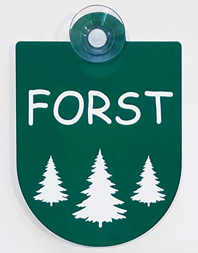 Hinweis Schild Saugnapfschild Forst Forstbetrieb Gravur Grün Kunststoff 90x125mm (Forst) von BigTrend24