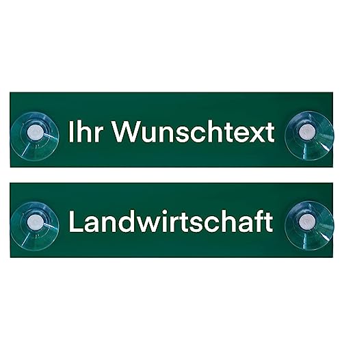 Hinweis Schild Saugnapfschild Landwirtschaft Gravur Grün Kunststoff 200x50mm von BigTrend24