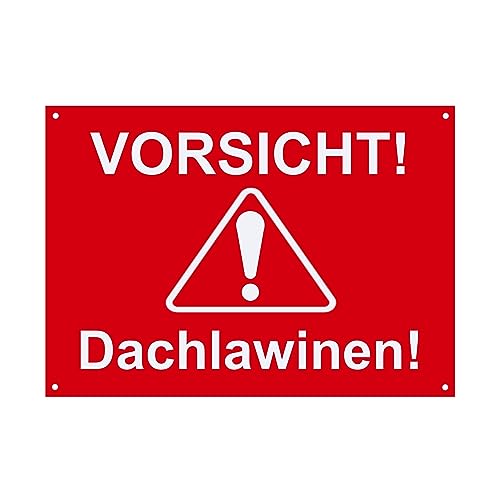 Hinweis Schild - Vorsicht Dachlawinen - Warnschild aus Kunststoff - Graviertes Schild in verschiedenen Größen (Rot) von BigTrend24