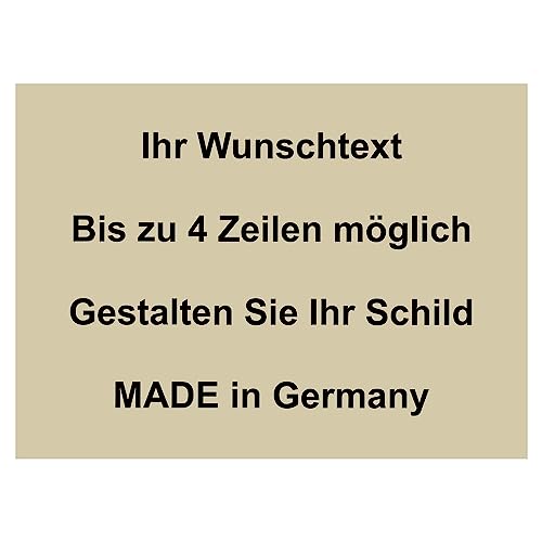 Hinweis Schild mit Wunschtext und Gravur aus Kunststoff - Personalisiertes Schild in verschiedenen Größen - 3 Farben zur Auswahl (Gold) von BigTrend24