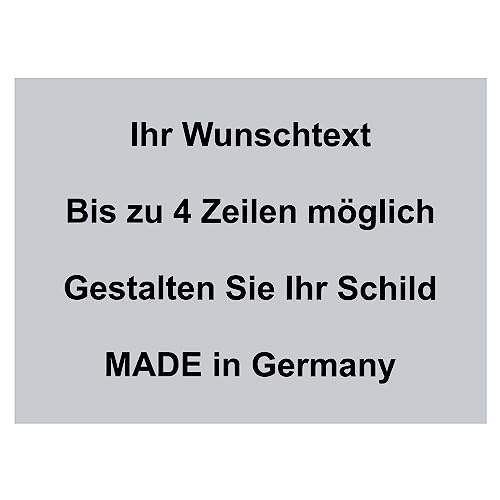 Hinweis Schild mit Wunschtext und Gravur aus Kunststoff - Personalisiertes Schild in verschiedenen Größen - 3 Farben zur Auswahl (Silber) von BigTrend24