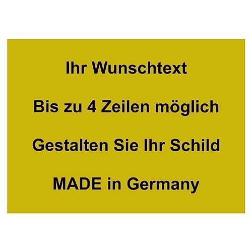 Hinweis Schild mit Wunschtext und Gravur aus Kunststoff - Personalisiertes Schild in verschiedenen Größen - 7 Farben zur Auswahl (Gelb) von BigTrend24
