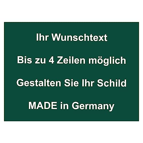 Hinweis Schild mit Wunschtext und Gravur aus Kunststoff - Personalisiertes Schild in verschiedenen Größen - 7 Farben zur Auswahl (Grün) von BigTrend24