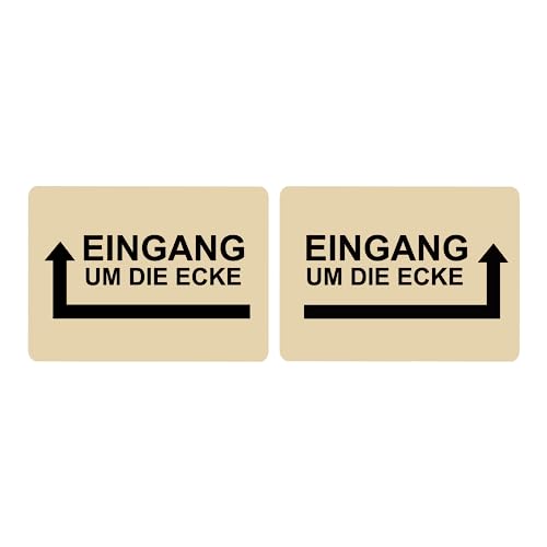 Hinweisschild Eingang um die Ecke Pfeil Links Rechts Selbstklebend Gold von BigTrend24