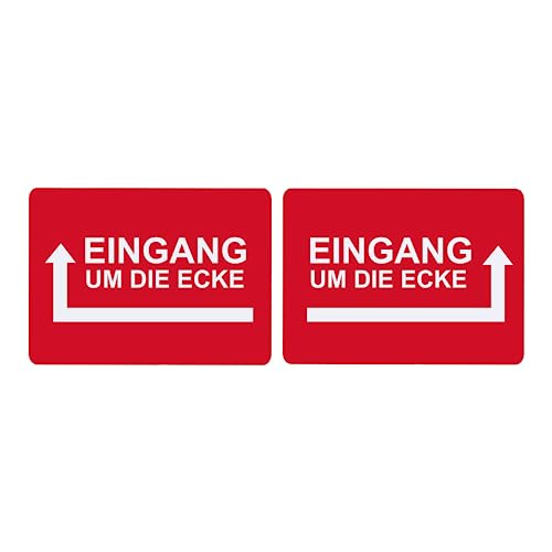 Hinweisschild Eingang um die Ecke Pfeil Links Rechts Selbstklebend Rot von BigTrend24