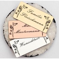Klingelschild Türschild Briefkastenschild Blumen Namensschild Selbstklebend Mit Individueller Gravur von BigTrend24