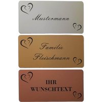 Klingelschild Türschild Briefkastenschild Herzen Namensschild Selbstklebend Mit Individueller Gravur von BigTrend24