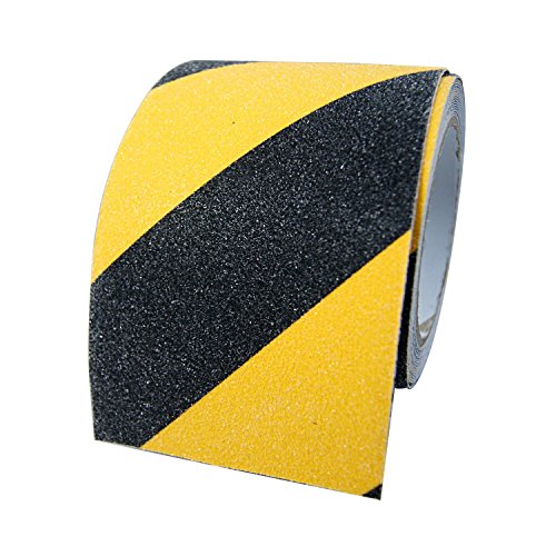BigTron Antirutsch Klebeband 10cm x 5m Stark rutschfeste Tapes Warnklebeband, Antirutsch Streifen, Anti-Rutsch-Klebestreifen-Aufkleber (Schwarz und Gelb) von BigTron