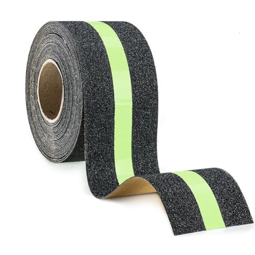 BigTron Premium-Qualität Antirutsch Klebeband, Leuchtband Streifen Wasserdichtes Selbstklebendes Anti-upturned Tape für Treppen/Schritte (5cm * 5m) von BigTron