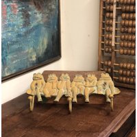 Vintage Brass Style Frösche Home Decor Wanddekoration Mid Century Modern Retro Stil Deko Frosch Tier Eingang Haken von BigWhaleConsignment