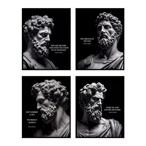 BigWig Prints Marcus Aurelius Poster – inspirierendes Poster, Stoizismus-Poster, Marcus Aurelius-Statue, Kunst, motivierende Zitate Wandkunst, stoisches Poster, Marcus Aurelius-Geschenke, ungerahmt, von BigWig Prints