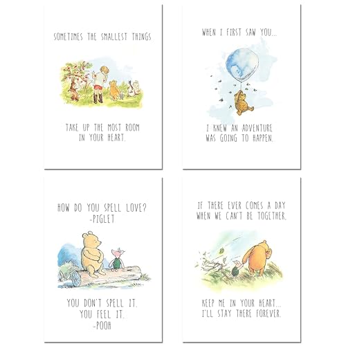 Winnie the Pooh Classic Art Prints – Set von vier von BigWig Prints