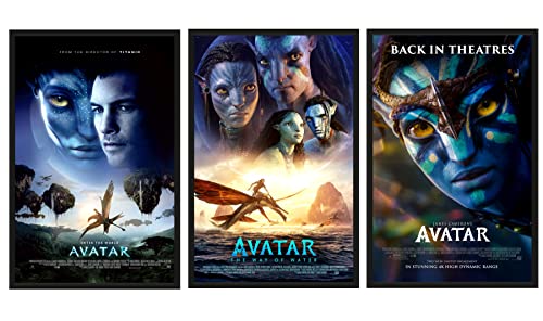 BigWigPrints Avatar: Der Weg des Wassers Poster (2022), Avatar (2009) und das Re-Release-Poster von Avatar, Set mit 3 Filmplakaten (11 x 17) von BigWigPrints