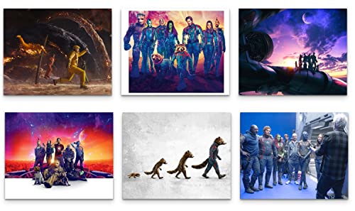 BigWigPrints Guardians of the Galaxy Vol. 3 Poster, Set mit 6 Promo-Film-Posterdrucken, (8 x 10) mit Star-Lord, Gamora, Drax, Rocket, Groot, Nebula, Mantis, Kraglin – perfekte von BigWigPrints