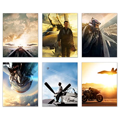 BigWigPrints Top Gun Maverick Filmposter Drucke – Set mit 6 Wandkunst-Dekor-Promo-Fotos – Tom Cruise als Pete Maverick Mitchell von BigWigPrints
