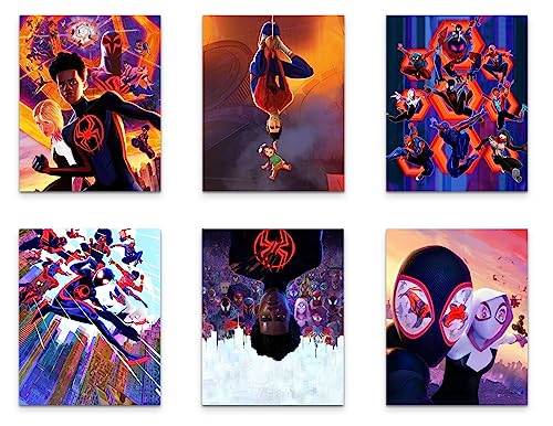 Spider-Man: Across the Spider-Verse (2023) Poster – Miles Morales Gwen Stacy Set mit 6 Promo-Kunst-Wanddekordrucken (20,3 x 25,4 cm) Set1 von BigWigPrints