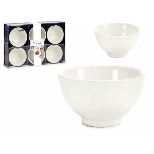 Bigbuy Home S3601507 Schüssel-Set, Porzellan, 6-teilig, 11 x 5,5 x 11 cm, Porzellan von Bigbuy Home