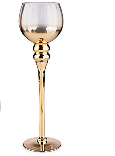 Bigbuy Home S3603457 Teelichthalter Transparent Glas Gold, 13 x 40 x 13 cm von Bigbuy Home