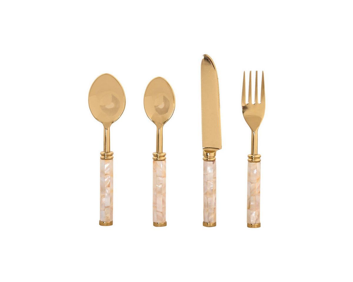 Bigbuy Besteck-Set Besteck SanLove Weiß Gold Edelstahl Perlmutt 4,5 X 2 X 21 CM 16 Stücke, Edelstahl Bigbuy Besteck-Set Besteck SanLove Weiß Gold Edelstahl Perlmutt 4,5 X 2 X 21 CM 16 Stücke, Edelstahl von Bigbuy