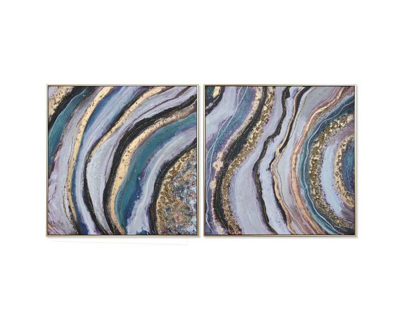 Bigbuy Bild Bild SanLov Blau Gold polystyrol Leinwand Moderne 82 x 4,5 x 82 cm 2 S von Bigbuy
