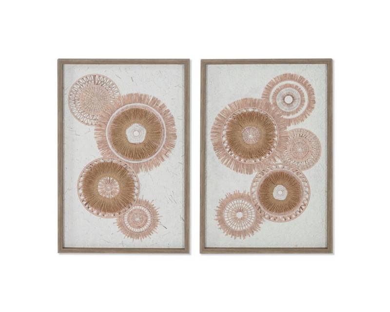 Bigbuy Bild Leinwand SanLov Weiß natürlich Boho 40 x 3 x 60 cm 2 Stück von Bigbuy