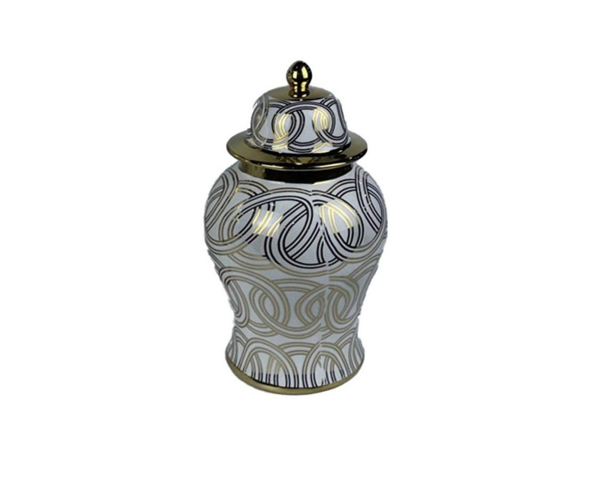 DKD Home Decor Dekovase Vase DKD Home Decor Porzellan Golden Weiß Orientalisch 17 x 17 x 31 cm von DKD Home Decor