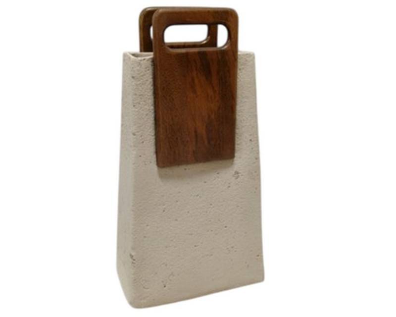 Bigbuy Dekovase Vase Home Braun Beige Mango-Holz Papiermaché von Bigbuy