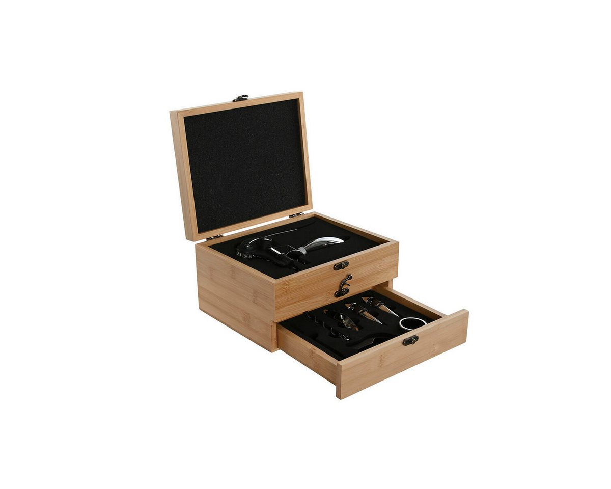 Bigbuy Korkenzieher Weinzubehör-Set SanLove natürlich Bambus Edelstahl von Bigbuy