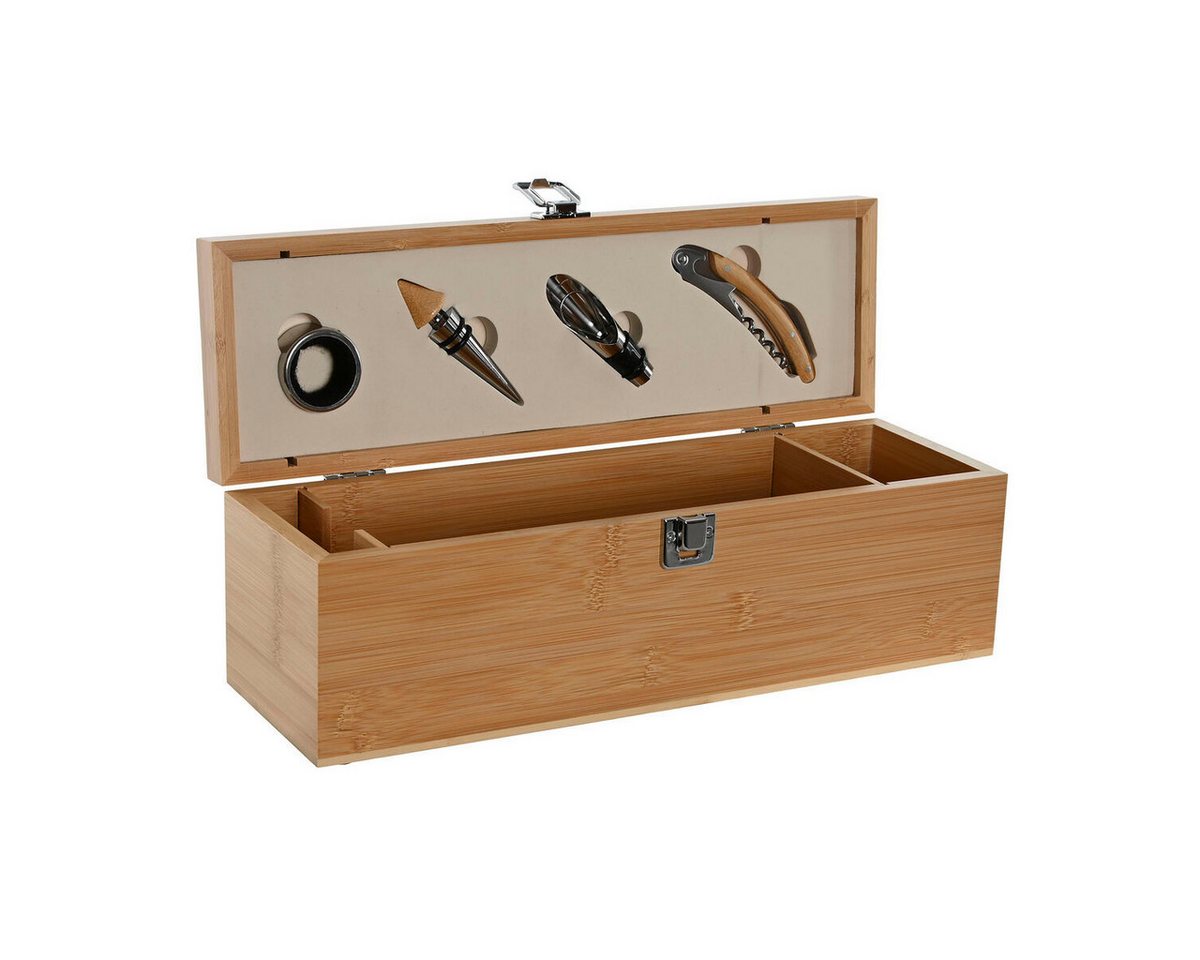 Bigbuy Korkenzieher Weinzubehör-Set SanLove natürlich Bambus Edelstahl von Bigbuy