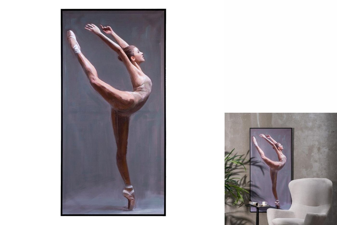 Bigbuy Wanddekoobjekt Bild 70 x 3,5 x 140 cm Leinwand Ballerina von Bigbuy