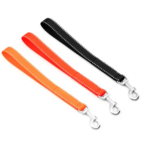Hunde Design Reflektierende Kurzführer Schwarz 25mm von Bigcago