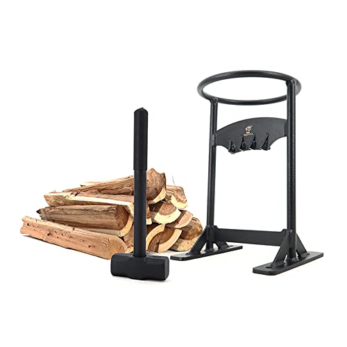 BiggerFire Holzspalter Brennholzspalter manueller Cracker aus Kohlenstoffstahl für Zuhause Outdoor Camping mit Hammer und Aufbewahrungstasche von BiggerFire