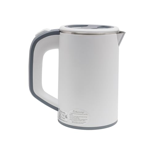 800ML Reisewasserkocher Small Kettle wasserkocher 600 Watt Edelstahl Wasserkocher Klein Severin 5 Minuten Schnell Kochen Reisewasserkocher Mini Green White (weiß) von Biggittig