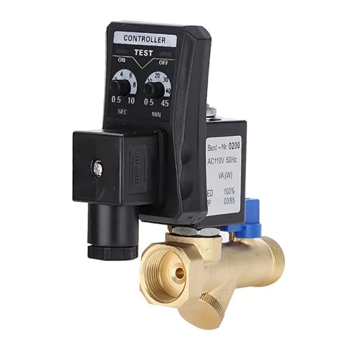 Automatisches Ablassventil, G1/2 DN15 Integriertes automatisches elektronisches zeitgesteuertes Ablassventil für das Kondensatmanagement des Luftkompressors(AC230V) von BigKing
