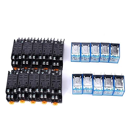 Relaissätze Industrieteile, 10 Stück 8 Poliges Relais und Basissatz Spule Hochwertige elektronische Komponente LY2NJ DC 24V von BigKing