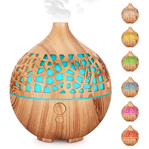 Bigqin Aroma Diffuser 180ML, Ultraschall Aromatherapie Duft Diffusor Luftbefeuchter mit 7 LED Farblicht Aroma Diffusor für Spa Schlafzimmer, Hellbraun Bigqin Aroma Diffuser 180ML, Ultraschall Aromatherapie Duft Diffusor Luftbefeuchter mit 7 LED Farblicht Aroma Diffusor für Spa Schlafzimmer, Hellbraun von Bigqin