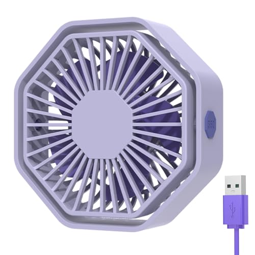 Bigqin USB Ventilator, Mini Ventilator 360° Drehung, 3 Geschwindigkeiten Tischventilator, Leise Hexagon Table Fan kompatibel mit PC Notebook Computer - Lila Bigqin USB Ventilator, Mini Ventilator 360° Drehung, 3 Geschwindigkeiten Tischventilator, Leise Hexagon Table Fan kompatibel mit PC Notebook Computer - Lila von Bigqin